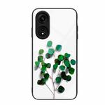 For OPPO A1 Pro Colorful Painted Glass Phone Case(Sapling)