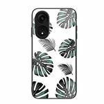 For OPPO A1 Pro Colorful Painted Glass Phone Case(Banana Leaves)