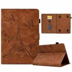 For 7 inch Tablets Tower Embossed Leather Tablet Case(Brown)