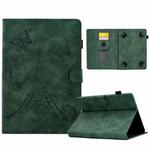 For 7 inch Tablets Tower Embossed Leather Tablet Case(Green)