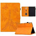 For Huawei MediaPad T5 Tower Embossed Leather Tablet Case(Khaki)