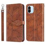 For Xiaomi Redmi A1 Life Tree Embossing Pattern Leather Phone Case(Brown)