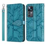 For Xiaomi 12T Life Tree Embossing Pattern Leather Phone Case(Blue)