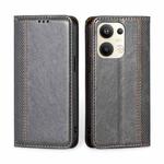 For OPPO Reno9 Pro+ 5G Grid Texture Magnetic Flip Leather Phone Case(Grey)