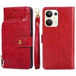 For OPPO Reno9 Pro+ 5G Zipper Bag Leather Phone Case(Red)