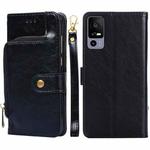 For TCL 40R 5G Zipper Bag Leather Phone Case(Black)