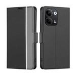 For OPPO Reno9 5G / Reno9 Pro 5G Twill Texture Side Button Leather Phone Case(Black)