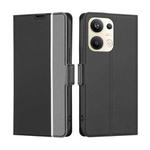 For OPPO Reno9 Pro+ 5G Twill Texture Side Button Leather Phone Case(Black)