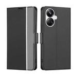 For Realme 10 Pro+ 5G Twill Texture Side Button Leather Phone Case(Black)