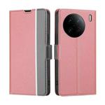 For vivo X90 Pro 5G Twill Texture Side Button Leather Phone Case(Pink)