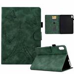 For iPad 10th Gen 10.9 2022 Tower Embossed Leather Smart Tablet Case(Green)