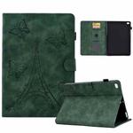 For iPad mini 5 / 4 / 3 / 2 / 1 Tower Embossed Leather Smart Tablet Case(Green)