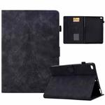 For iPad mini 5 / 4 / 3 / 2 / 1 Tower Embossed Leather Smart Tablet Case(Black)