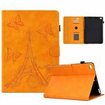 For iPad mini 5 / 4 / 3 / 2 / 1 Tower Embossed Leather Smart Tablet Case(Khaki)