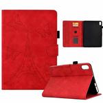 For iPad mini 6 Tower Embossed Leather Smart Tablet Case(Red)