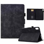 For iPad mini 6 Tower Embossed Leather Smart Tablet Case(Black)