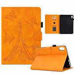 For iPad mini 6 Tower Embossed Leather Smart Tablet Case(Khaki)