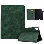 For iPad Pro 11 2021/2020/2018 / Air 10.9 2020 Tower Embossed Leather Smart Tablet Case(Green)