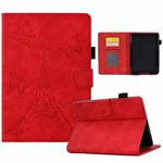 For Amazon Kindle Paperwhite 5 Tower Embossed Leather Smart Tablet Case(Red)