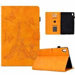 For Lenovo Tab M10 Gen 2 Tower Embossed Leather Smart Tablet Case(Khaki)