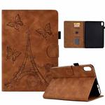 For Lenovo Tab P11 Tower Embossed Leather Smart Tablet Case(Brown)