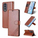 For Honor 80 AZNS Sheepskin Texture Flip Leather Phone Case(Brown)