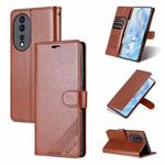 For Honor 80 Pro AZNS Sheepskin Texture Flip Leather Phone Case(Brown)