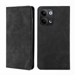 For OPPO Reno9 5G / Reno9 Pro 5G Skin Feel Magnetic Horizontal Flip Leather Phone Case(Black)