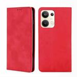 For OPPO Reno9 Pro+ 5G Skin Feel Magnetic Horizontal Flip Leather Phone Case(Red)