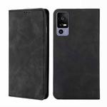 For TCL 40R 5G Skin Feel Magnetic Horizontal Flip Leather Phone Case(Black)