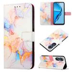 For Infinix Hot 20 4G X6826 PT003 Marble Pattern Flip Leather Phone Case(Marble White)