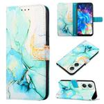 For Infinix Hot 20 5G X666 X66B PT003 Marble Pattern Flip Leather Phone Case(Green)