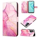 For Infinix Hot 20 Play PT003 Marble Pattern Flip Leather Phone Case(Pink Purple Gold)