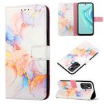For Infinix Hot 20 Play PT003 Marble Pattern Flip Leather Phone Case(Marble White)