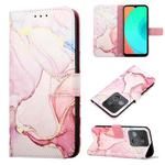 For Infinix Smart 7 X6515 PT003 Marble Pattern Flip Leather Phone Case(Rose Gold)