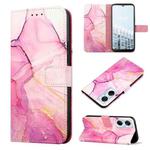 For Tecno Pop 6 Pro PT003 Marble Pattern Flip Leather Phone Case(Pink Purple Gold)