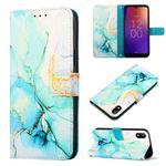 For Moxee M2160 PT003 Marble Pattern Flip Leather Phone Case(Green)