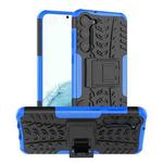 For Samsung Galaxy S23+ 5G Tire Texture TPU + PC Phone Case with Holder(Blue)