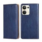 For OPPO Reno9 Pro+ 5G Gloss Oil Solid Color Magnetic Leather Phone Case(Blue)