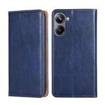 For Realme 10 Pro 5G Gloss Oil Solid Color Magnetic Leather Phone Case(Blue)