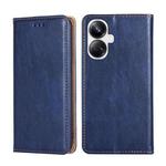 For Realme 10 Pro+ 5G Gloss Oil Solid Color Magnetic Leather Phone Case(Blue)
