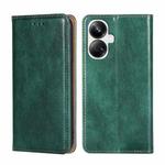 For Realme 10 Pro+ 5G Gloss Oil Solid Color Magnetic Leather Phone Case(Green)