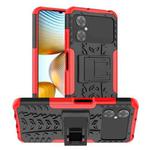For Xiaomi Poco M4 / M5 Tire Texture TPU + PC Phone Case with Holder(Red)
