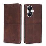 For Realme 10 Pro+ 5G Cow Texture Magnetic Horizontal Flip Leather Phone Case(Dark Brown)