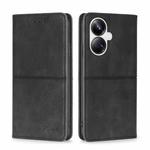 For Realme 10 Pro+ 5G Cow Texture Magnetic Horizontal Flip Leather Phone Case(Black)
