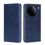 For vivo X90 Pro 5G Cow Texture Magnetic Horizontal Flip Leather Phone Case(Blue)