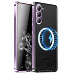 For Samsung Galaxy S23 5G MagSafe Magnetic Frosted Metal Phone Case(Purple)