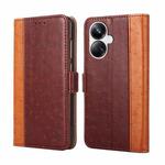 For Realme 10 Pro+ 5G Ostrich Texture Flip Leather Phone Case(Brown)