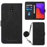 For BLU View 2 2020/2022 Crossbody 3D Embossed Flip Leather Phone Case(Black)