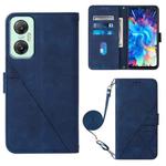 For Infinix Hot 20 5G Crossbody 3D Embossed Flip Leather Phone Case(Blue)